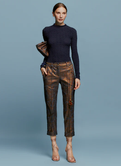 Silvia Tcherassi Garment Pant- Metallic