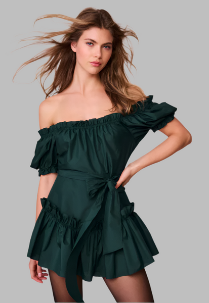 LoveShackFancy Estine Taffeta Mini Dress