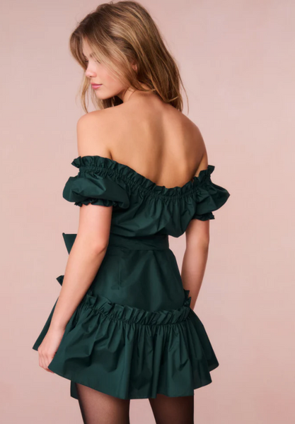 LoveShackFancy Estine Taffeta Mini Dress