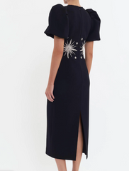 Rebecca Vallance ESTELLA MIDI DRESS- Black