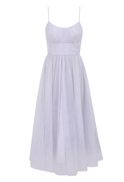 Zimmermann Tulle Corset Midi Dress- Light Blue