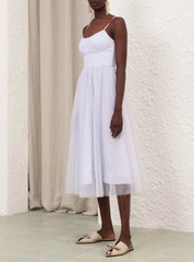 Zimmermann Tulle Corset Midi Dress- Light Blue