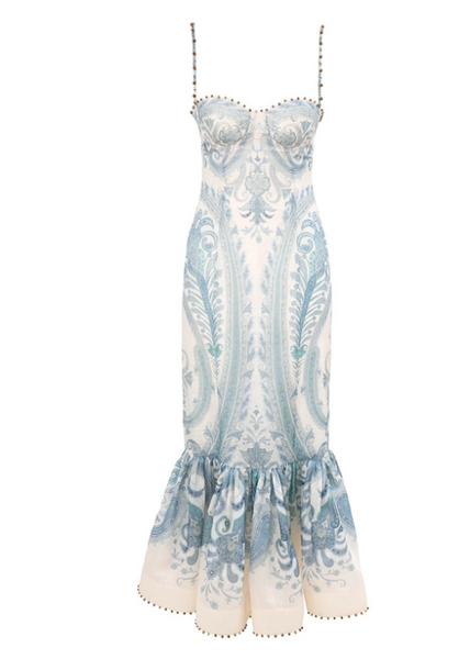 Zimmermann ILLUMINATE GOWN- Turquoise Paisley