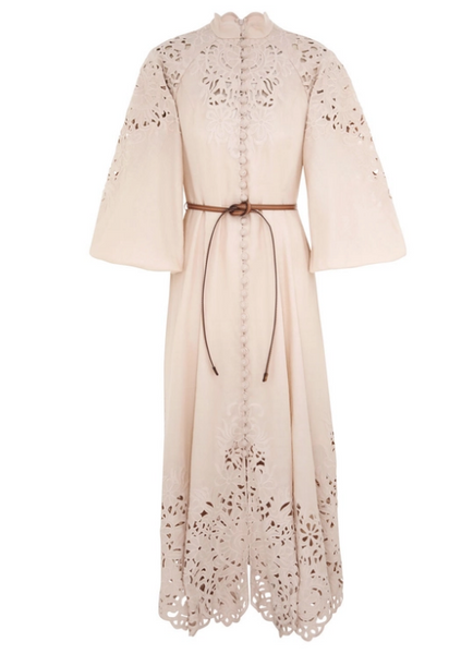 Zimmermann Wylie Embroidered Billow Dress- Cream
