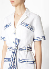 Adam Lippes Patch Pocket Dress In Printed Twill