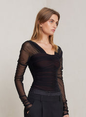 ALC Jackie Tulle Jersey Top