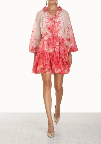 Raquel Allegra Pale Rose Dip Dye Slip Dress
