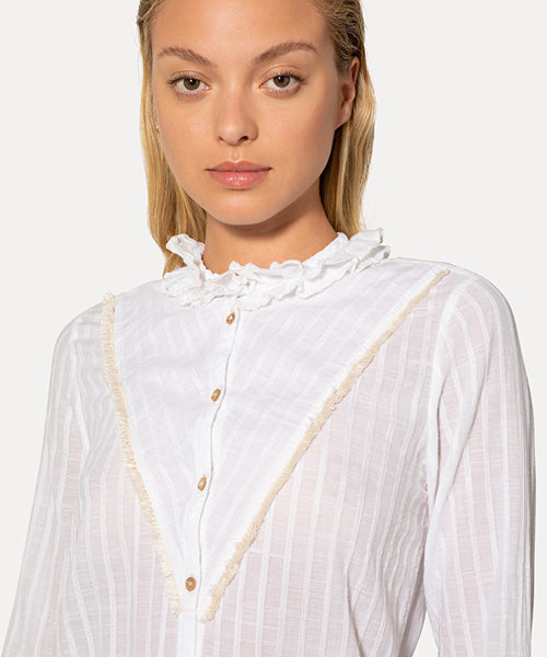 Forte Forte shirt in organza-voile with ruffles