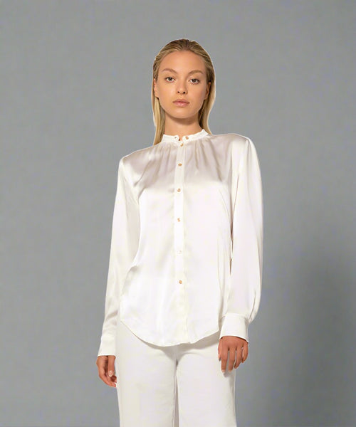 Forte Forte shirt with gathered detailing in silk satin