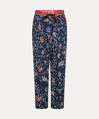 Raquel Allegra Painted Rivers Hand Painted Silk Sunday Pant