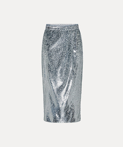 Forte Forte pleated skirt with “diamante” print- tierra