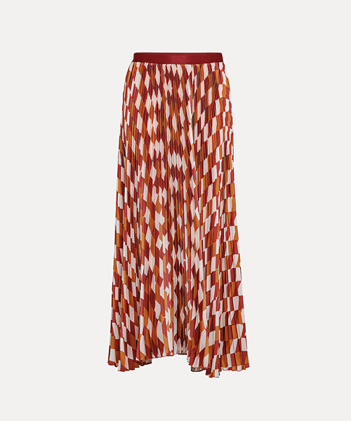 Forte Forte pleated skirt with “diamante” print- tierra